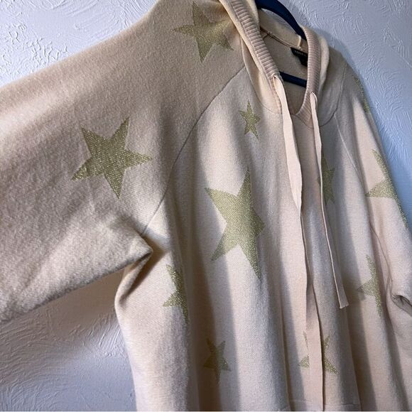 Torrid Jacquard Pull Over Hooded Plush Glitter Star Long Line Sweater Size 3X - Picture 5 of 8